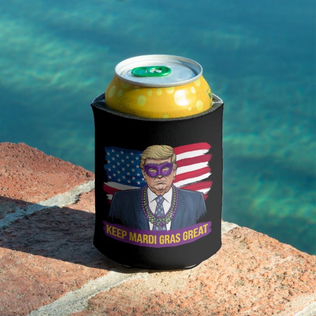 Keep Mardi Gras Great Funny Trump Mardi Gras 2025 Can Cooler (In Situ Pool)