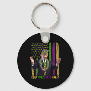 Keep Mardi Gras Great Funny Trump Mardi Gras 2025 Key Ring