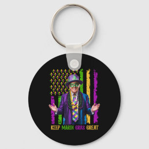 Keep Mardi Gras Great Funny Trump Men Women Mardi Key Ring