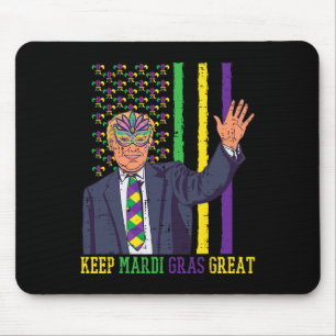Keep Mardi Gras Great Us Flag Patriotic Men Women Mouse Pad