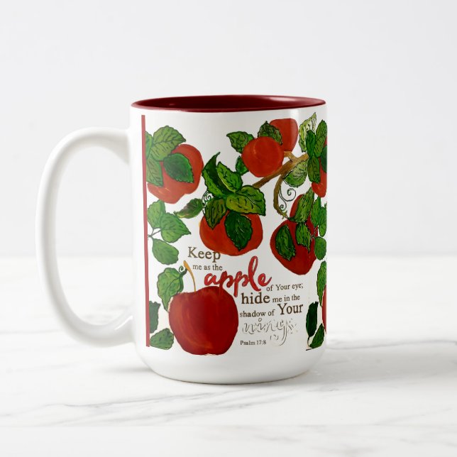 Keep Me As The Apple of Your Eye Two Tone Mug (Left)
