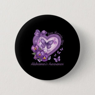 Keep Memories Alive Heimers Awareness Purple Ribbo 6 Cm Round Badge