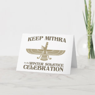 Keep Mithra in the Winter Solstice Celebration Holiday Card