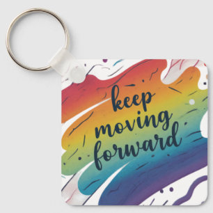 Keep Moving Forward Aluminium Square Keychain