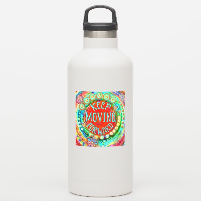 Keep Moving Forward Colourful Fun Inspirivity (Waterbottle)