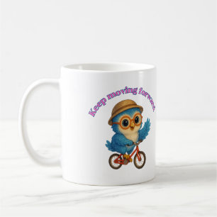 Keep Moving Forward – Motivational Owl Design Coffee Mug