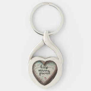 Keep Moving Forward - Twisted Heart Keychain