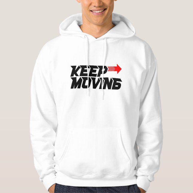 Keep Moving – Powerful Red Motivation Quote Design Hoodie (Front)