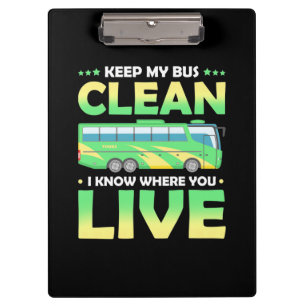 Keep My Bus Clean Clipboard