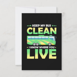 Keep My Bus Clean RSVP Card