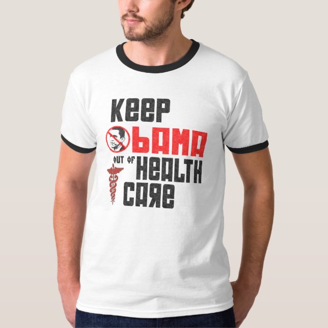 Keep Obama out of Health Care Mens T-Shirt (Front)