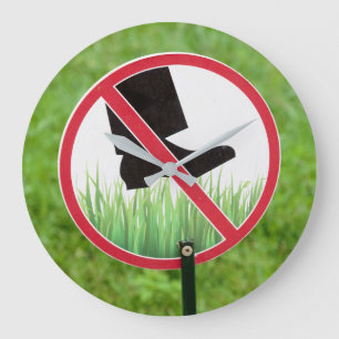 Keep Of The Grass Sign Large Clock