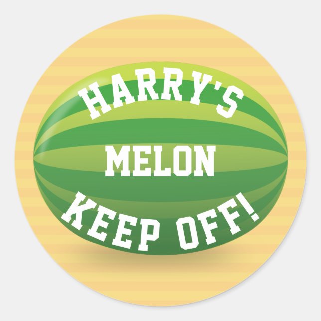 Keep off my Melon Classic Round Sticker (Front)