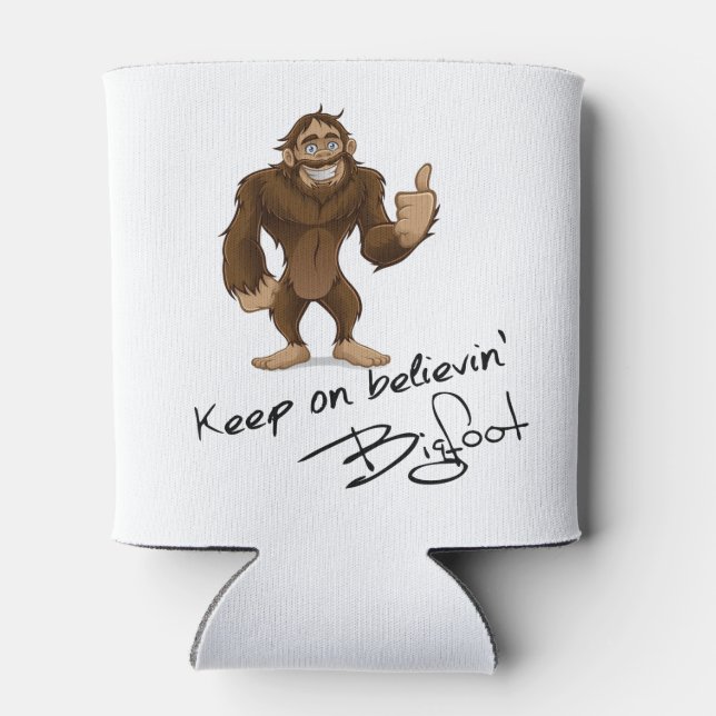 Keep On Believin' Bigfoot Autograph Can Cooler (Back)