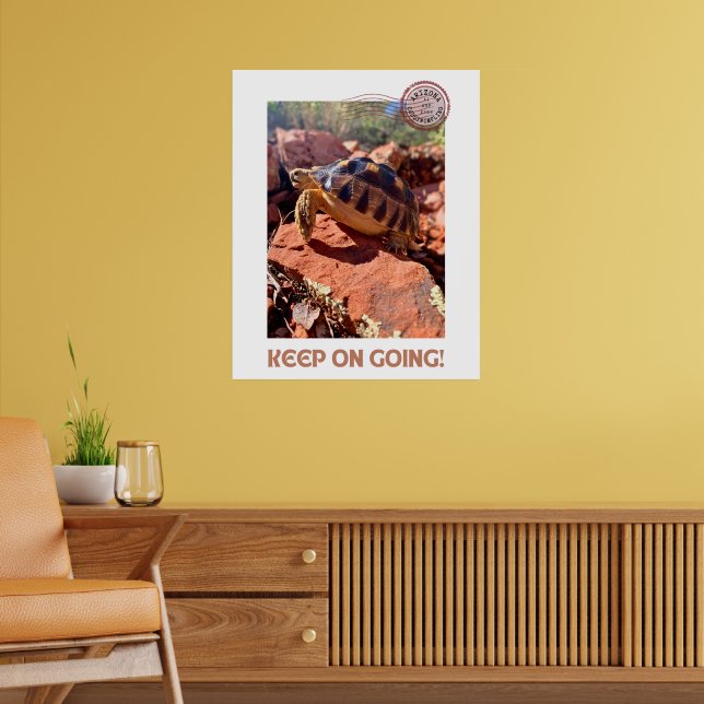 Keep on Going Inspirational coddiwompling Tortoise Poster (Living Room 2)