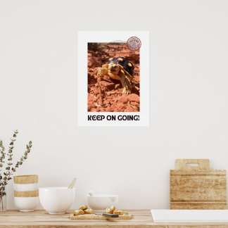 Keep on Going Inspirational coddiwompling Turtle Poster