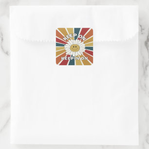 Keep On Keepin On Retro Square Sticker