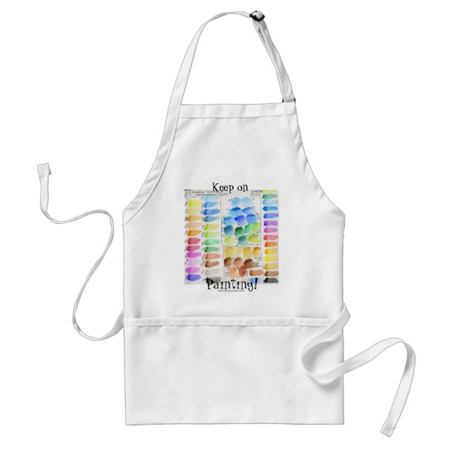 "Keep on Painting" paint colour charts apron (Front)