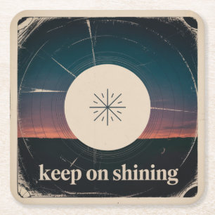 Keep On Shining Square Paper Coaster