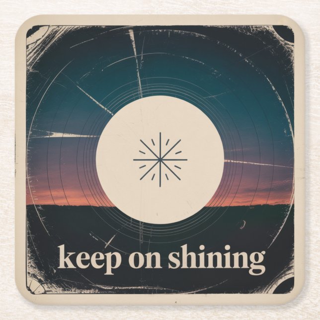 Keep On Shining Square Paper Coaster (Front)