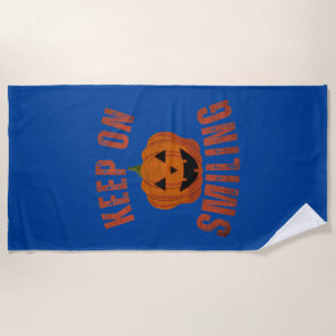 KEEP ON SMILING HALLOWEEN GIFT BEACH TOWEL