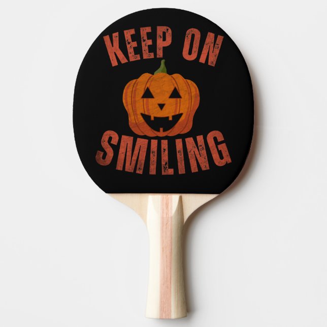 KEEP ON SMILING HALLOWEEN GIFT PING PONG PADDLE (Front)