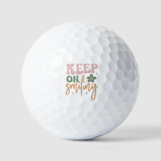 Keep On Smiling Inspirational Quote Minimalist Golf Balls