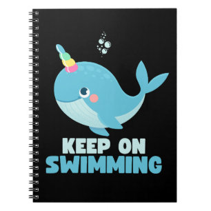Keep on Swimming Kawaii Whale Notebook