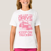 Keep on Trucking 18 Wheeler Pink T-Shirt
