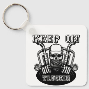 "Keep On Trukin Retro Inspired Trucker Key Ring