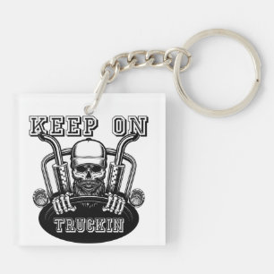 "Keep On Trukin Retro Inspired Trucker Key Ring