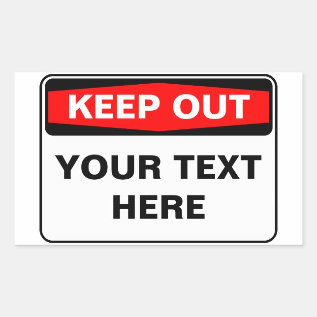 KEEP OUT Sign, template, landscape version Rectangular Sticker (Front)