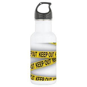 Keep out stay away do not cross police tape 3d 532 ml water bottle