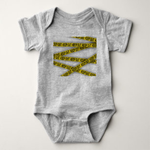 Keep out stay away do not cross police tape 3d baby bodysuit