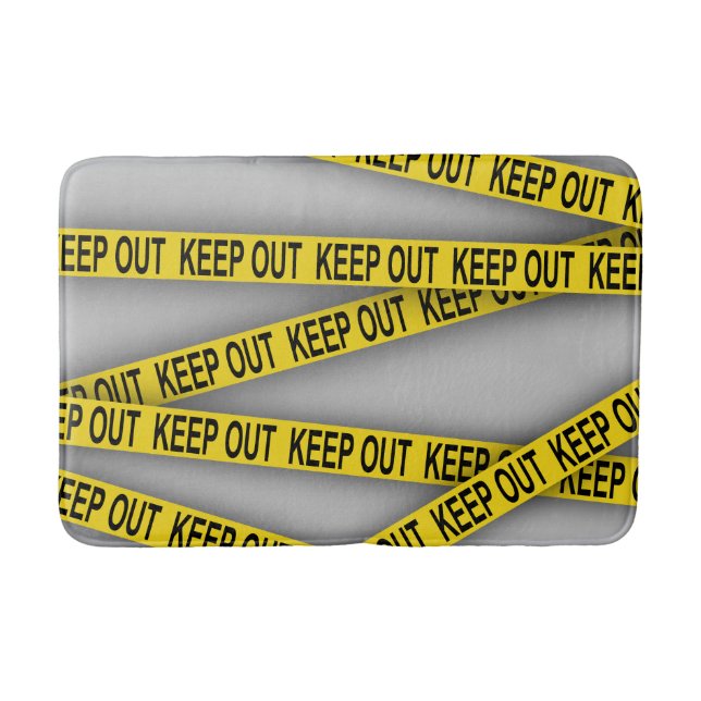 Keep out stay away do not cross police tape 3d bath mat (Front)