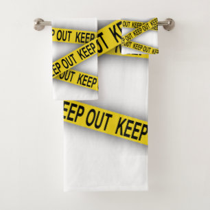 Keep out stay away do not cross police tape 3d bath towel set