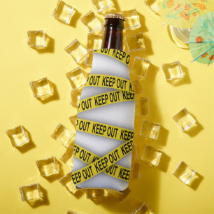 Keep out stay away do not cross police tape 3d bottle cooler