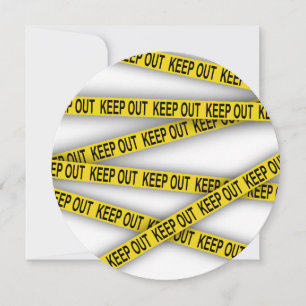 Keep out stay away do not cross police tape 3d card