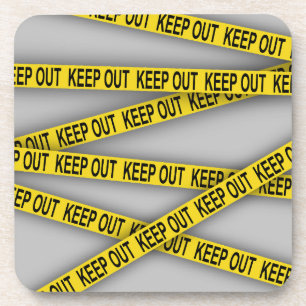 Keep out stay away do not cross police tape 3d coaster