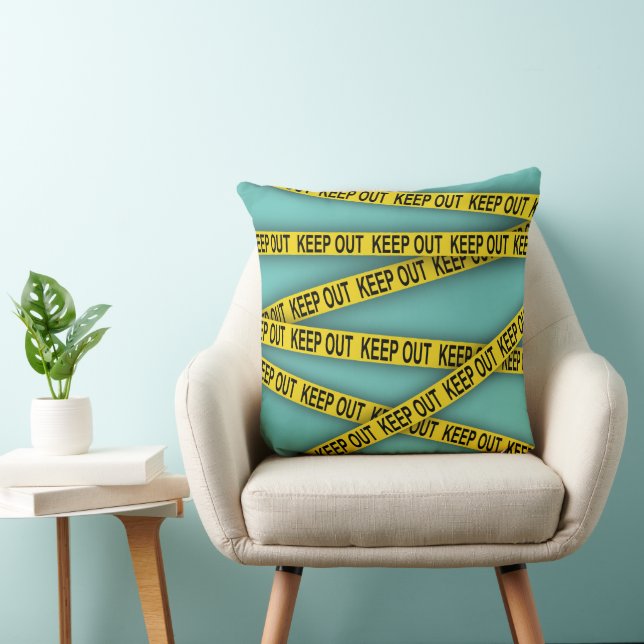 Keep out stay away do not cross police tape 3d cushion (Chair)