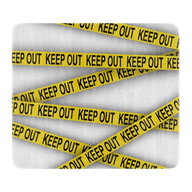 Keep out stay away do not cross police tape 3d cutting board (Front)