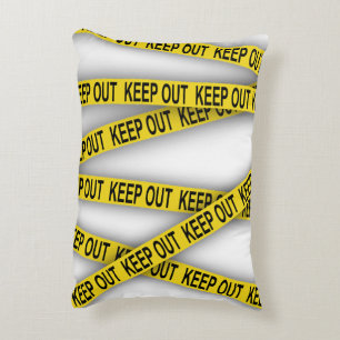 Keep out stay away do not cross police tape 3d decorative cushion