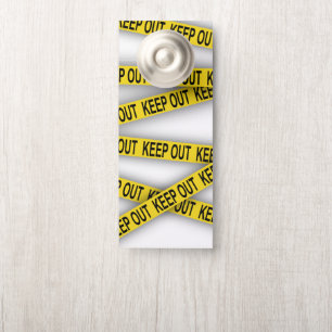 Keep out stay away do not cross police tape 3d door hanger