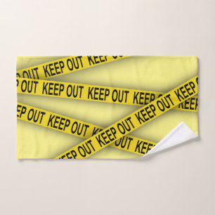 Keep out stay away do not cross police tape 3d hand towel