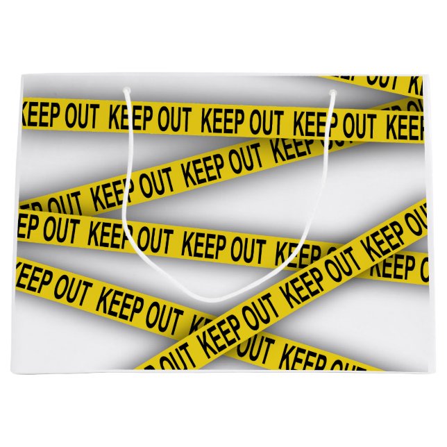 Keep out stay away do not cross police tape 3d large gift bag (Front)