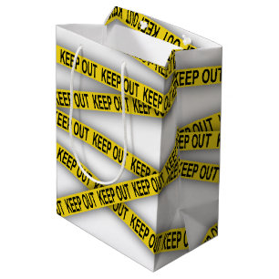 Keep out stay away do not cross police tape 3d medium gift bag