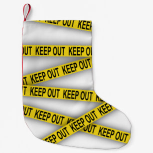 Keep out stay away do not cross police tape 3d small christmas stocking