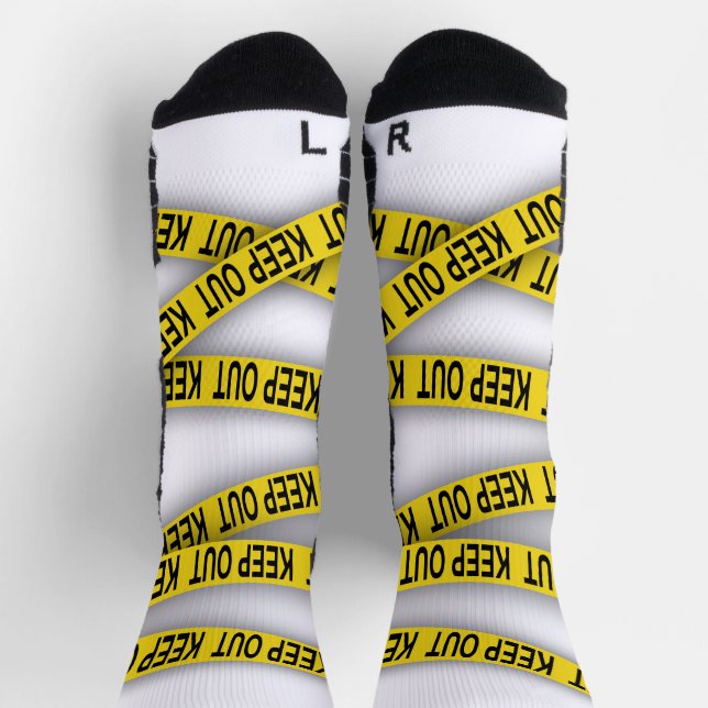 Keep out stay away do not cross police tape 3d socks (Top)