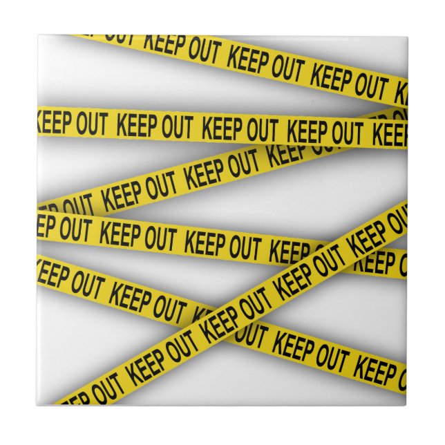 Keep out stay away do not cross police tape 3d tile (Front)