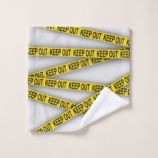 Keep out stay away do not cross police tape 3d wash cloth (Wash Cloth)
